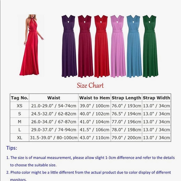 Blue Transformer Wear 10 Ways Prom Wedding Black Tie Maxi Gown NWT Small - Picture 6 of 6